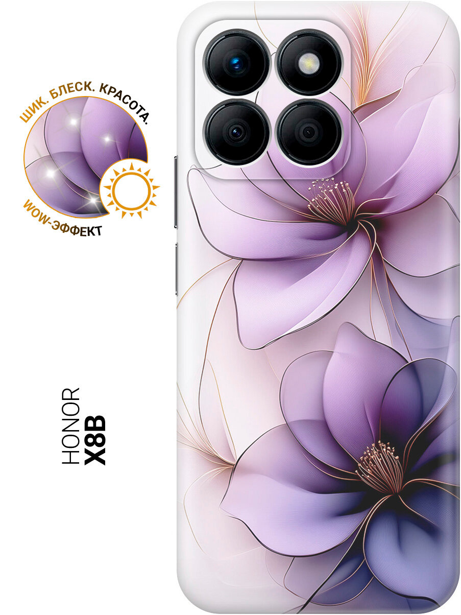 Силиконовый чехол на Honor X8b с принтом "Сиреневые цветы"