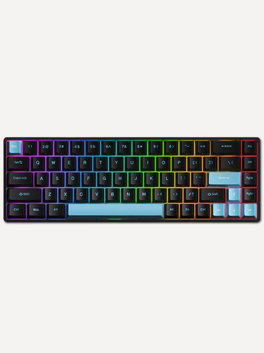 Изображение товара Игровая проводная клавиатура VTER Fighting 68 HE, RGB подсветка, 8000 Hz, 1 ms, черный, синий