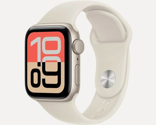 Изображение товара Умные часы Apple Watch SE 3 (2025) 40mm Starlight Aluminum Case with Starlight Sport Band S/M