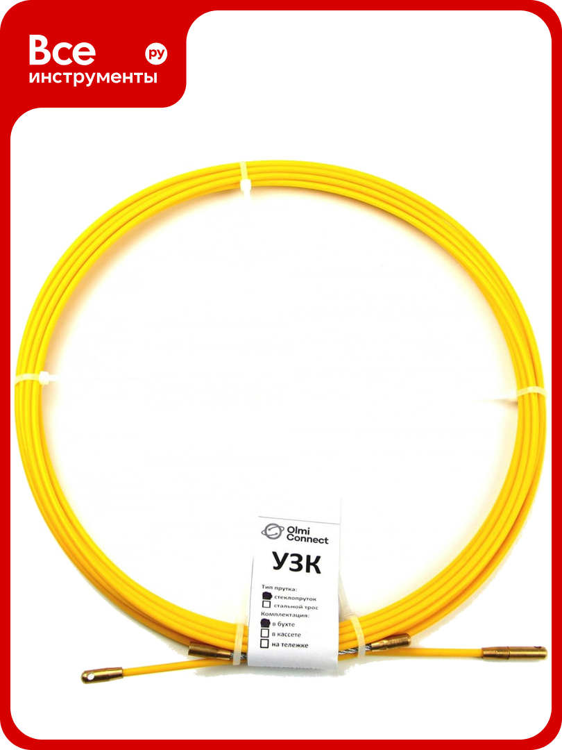 Протяжка для кабеля мини OlmiOn УЗК d=45 мм L=10 м в бухте желтый СП-Б-45/10