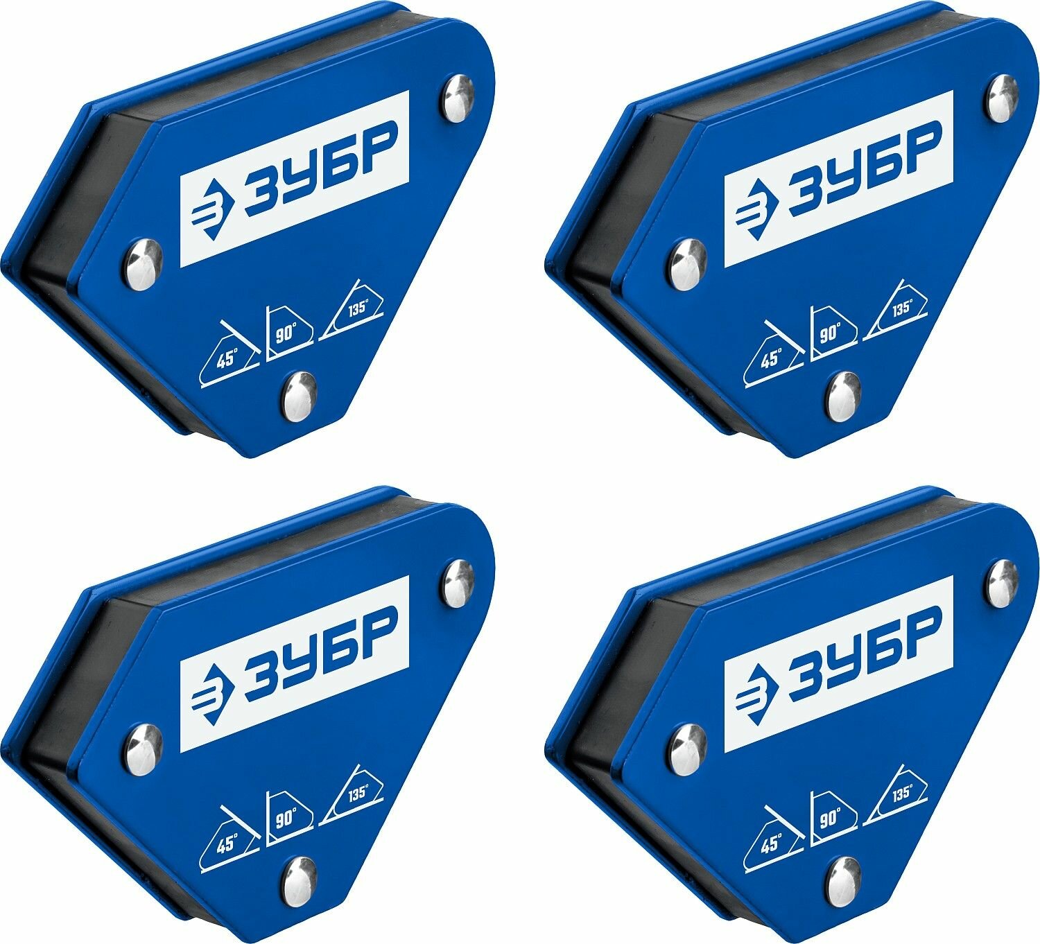 Набор магнитных угольников ЗУБР УМ-3 4 шт 4 кг для сварочных работ 40050-04