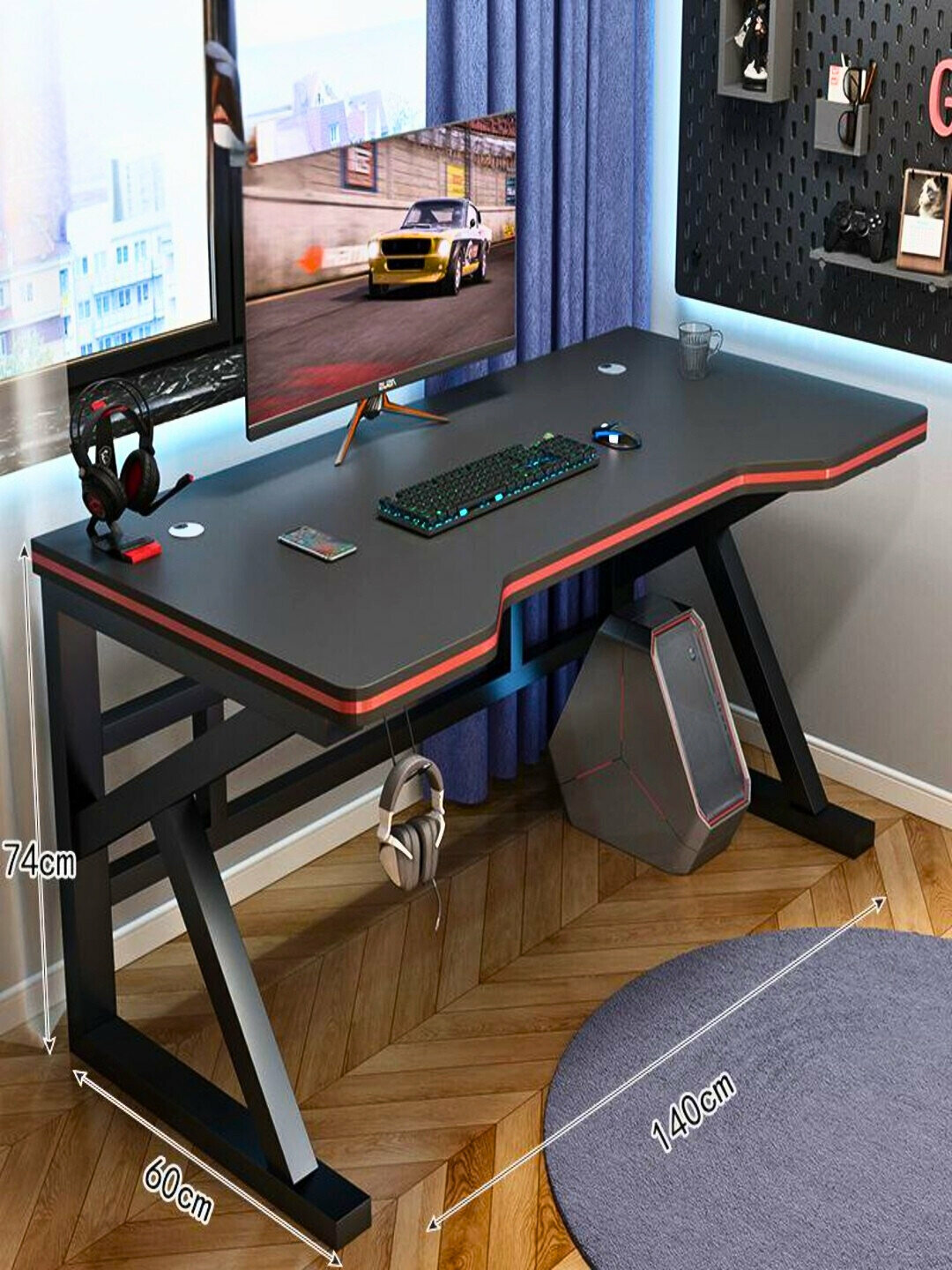 Компьютерный стол, железный, хай-тек