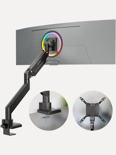 Изображение товара Кронштейн для монитора 17-57 дюймов ONKRON G130 настольный, до 27 кг, черный