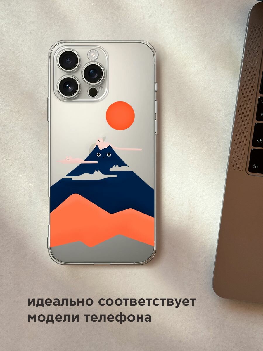 Чехол на Apple iPhone 16 Pro Max / Айфон 16 Про Макс с принтом "Кот-гора", прозрачный — фото 1