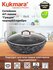 Сотейник 300/85мм с ручками, со стеклянной крышкой, АП линия «Грация» (черный/се...