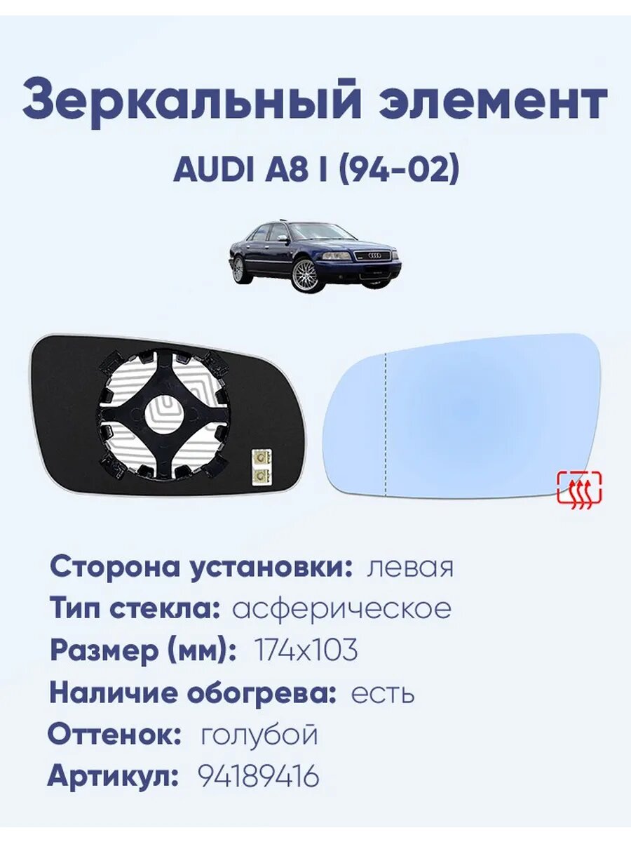 Зеркало AUDI A8 I (94-02) 94189416