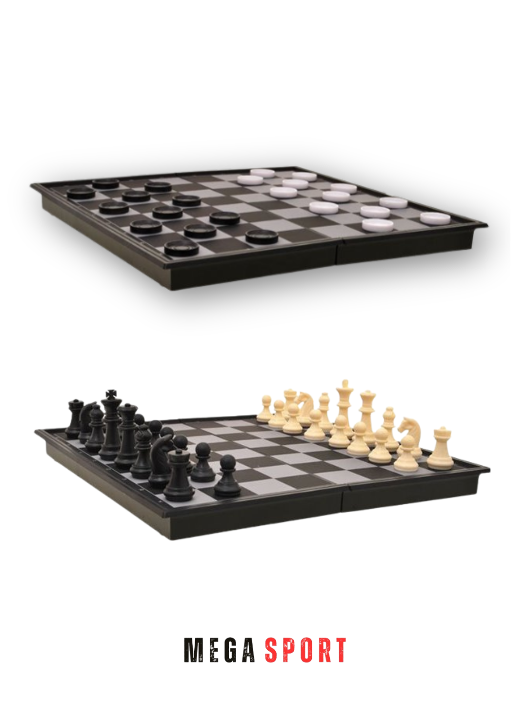 Шахматы и шашки — два классических настольных набора в одном 98-18 — фото 1