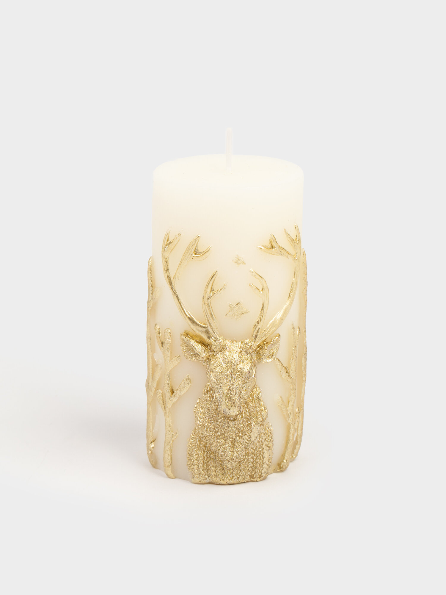 Свеча 6x12 см цилиндрическая молочная Олень Deer candle
