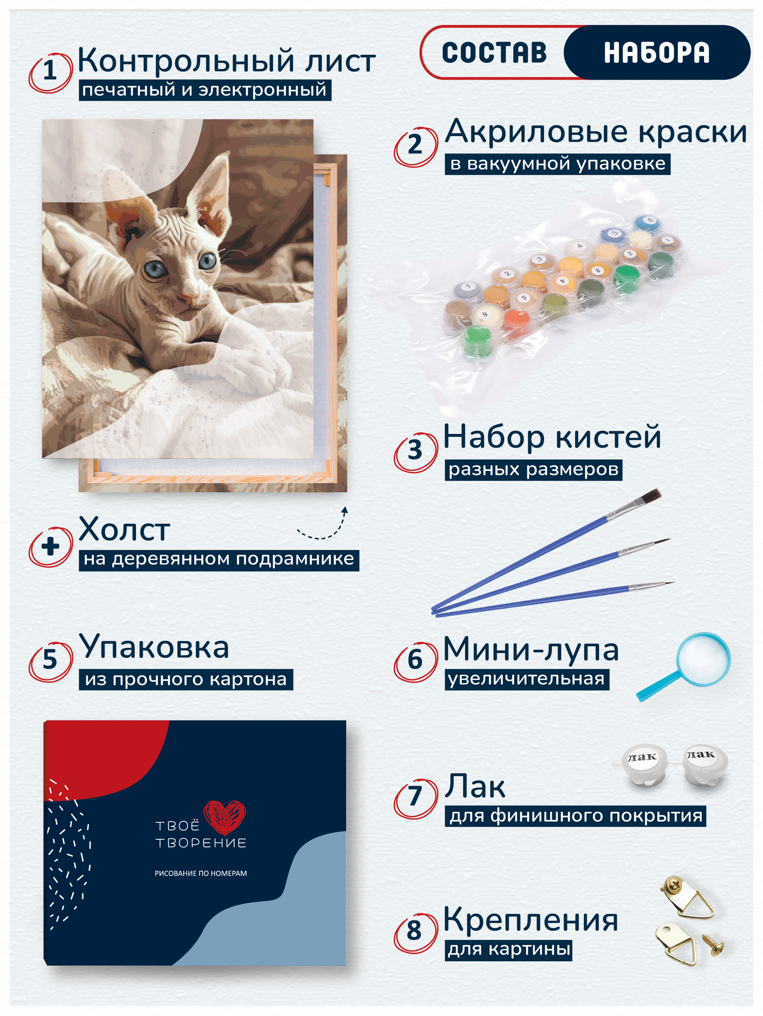 Картина по номерам "Сфинкс_2", Холст на подрамнике 40х50, набор для рисования — фото 1