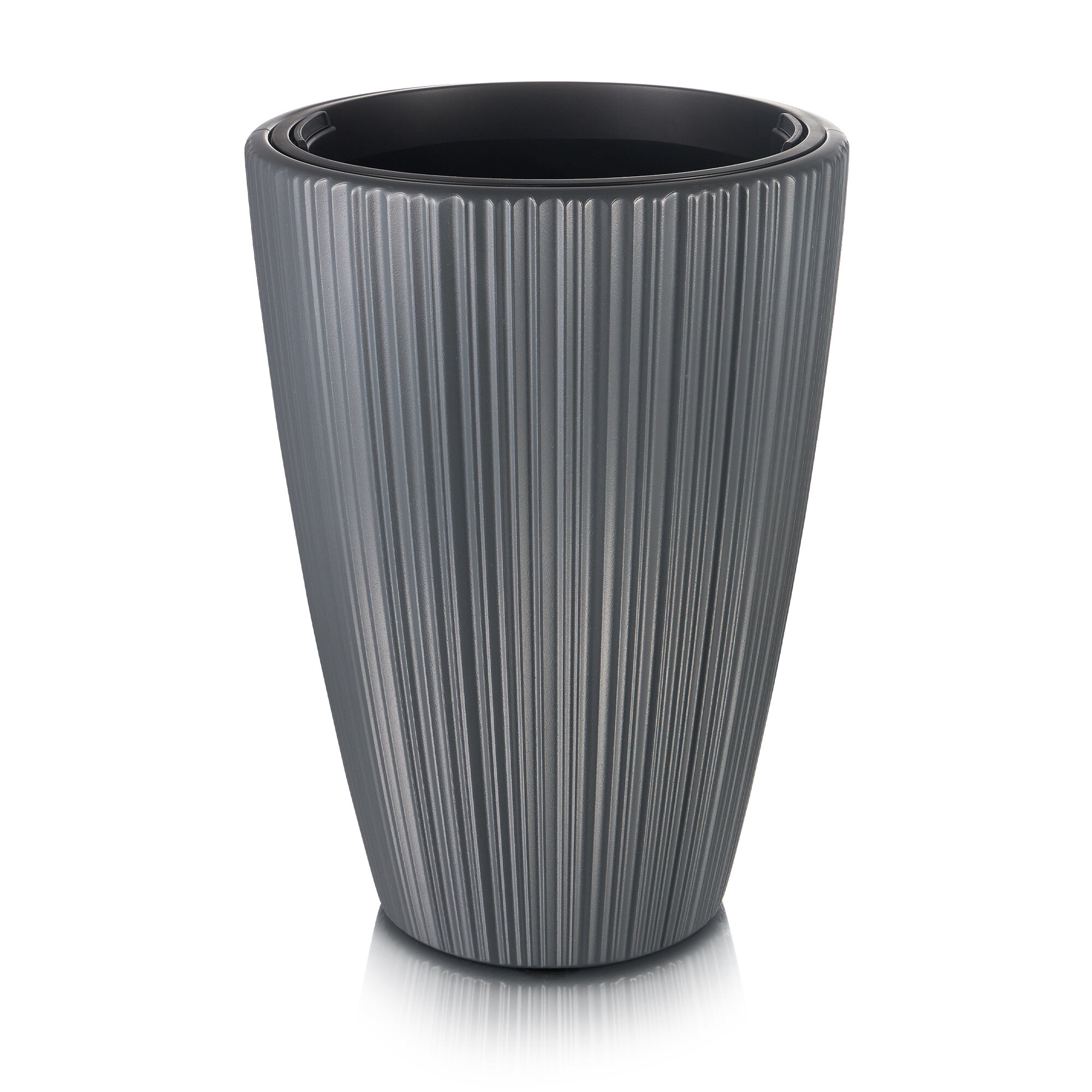 Кашпо "Tosso Velvetto" 45 л (вставка 20 л), графит