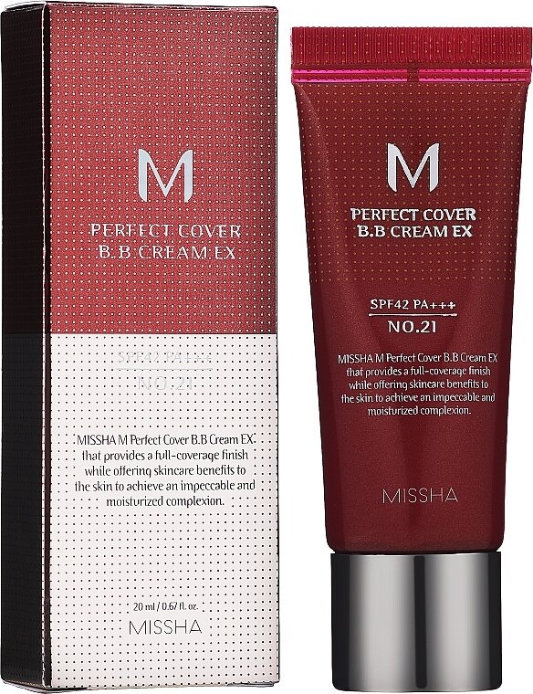 BB-крем Missha M Perfect Cover #21 Light Beige, универсальный, с SPF 42, 50мл — фото 1