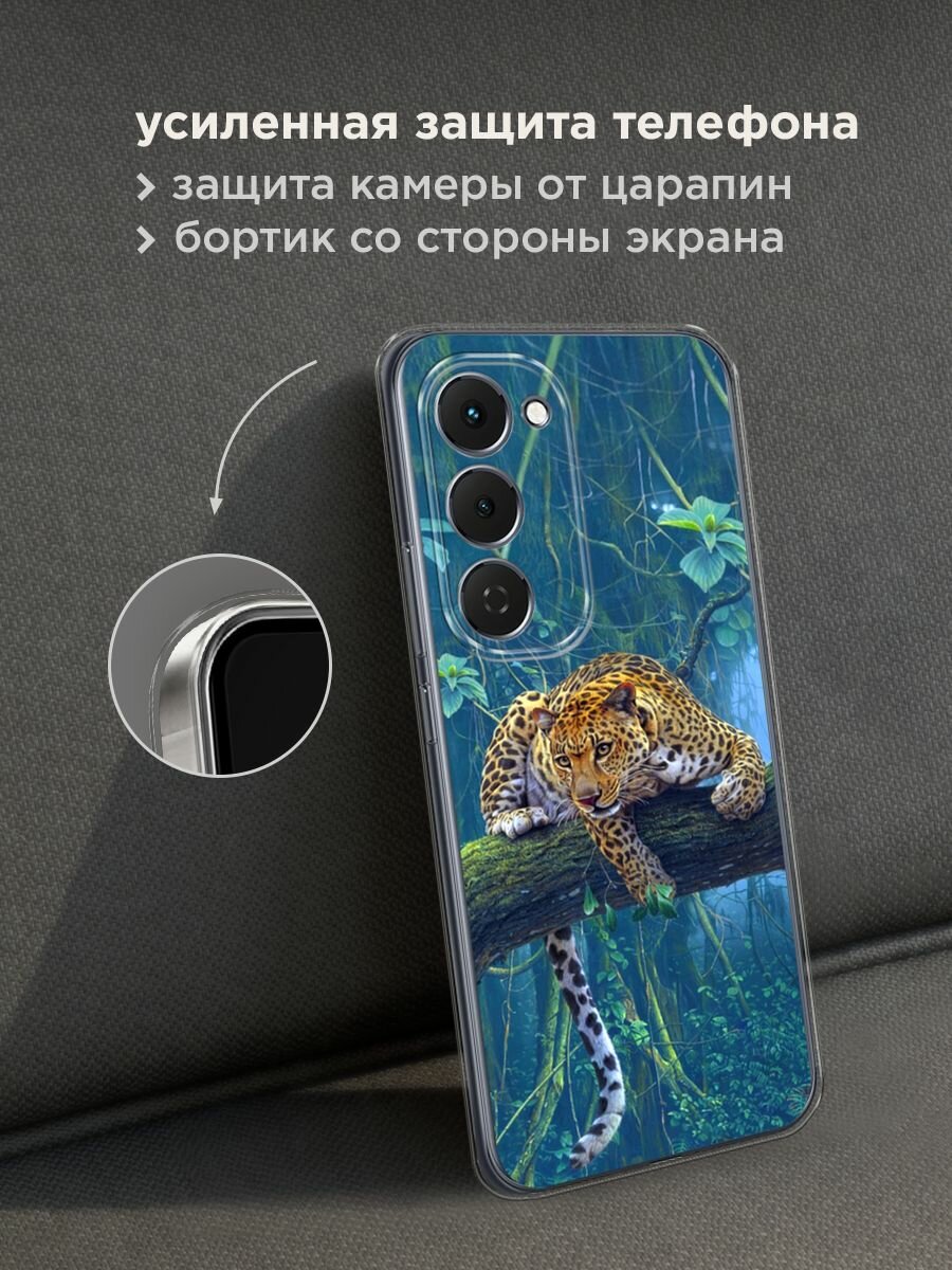 Чехол на Tecno Spark 40 Pro+ / Текно Спарк 40 Про+ с принтом "Леопард охотник" — фото 1
