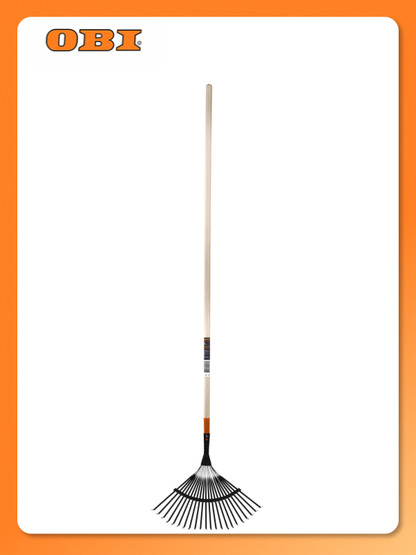 Грабли Plantic Terra веерные 22 зубца деревянные черенки черные