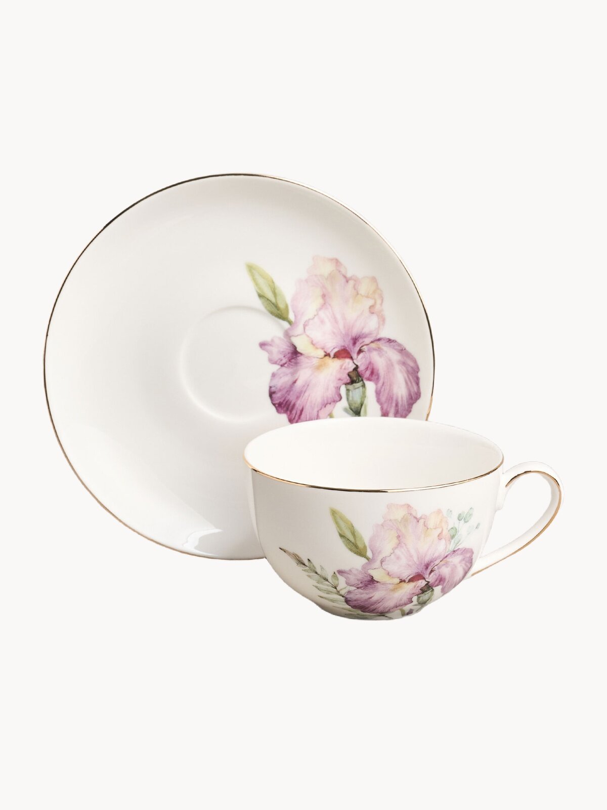 Чайная пара Lefard "Irises", на 1 персону, 2 предмета, фарфоровая, 280 мл.