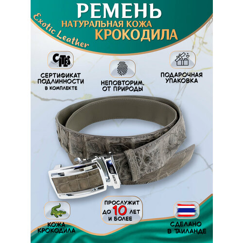 фото Ремень exotic leather для мальчиков и мужчин, размер 120, бежевый