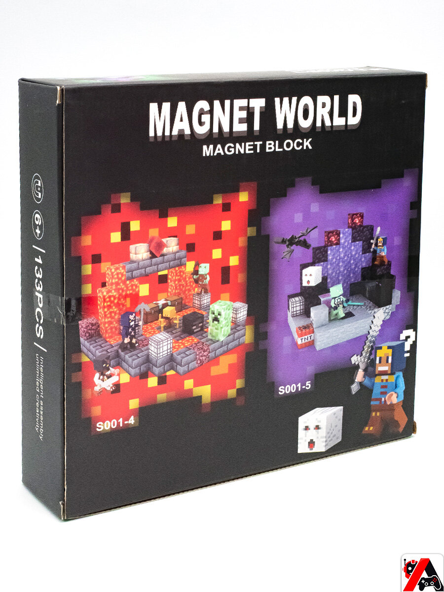Магнитный конструктор Майнкрафт 133 кубика — фото 1