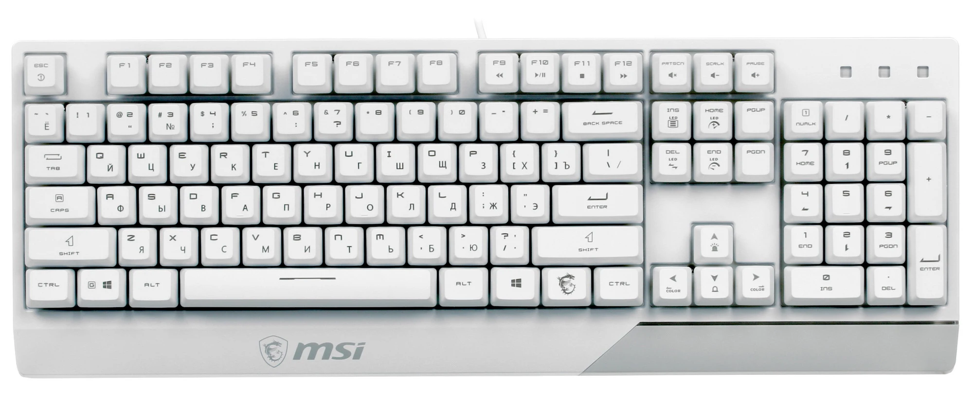 Игровая клавиатура MSI Vigor GK30 плунжерная проводная (белый) — фото 1