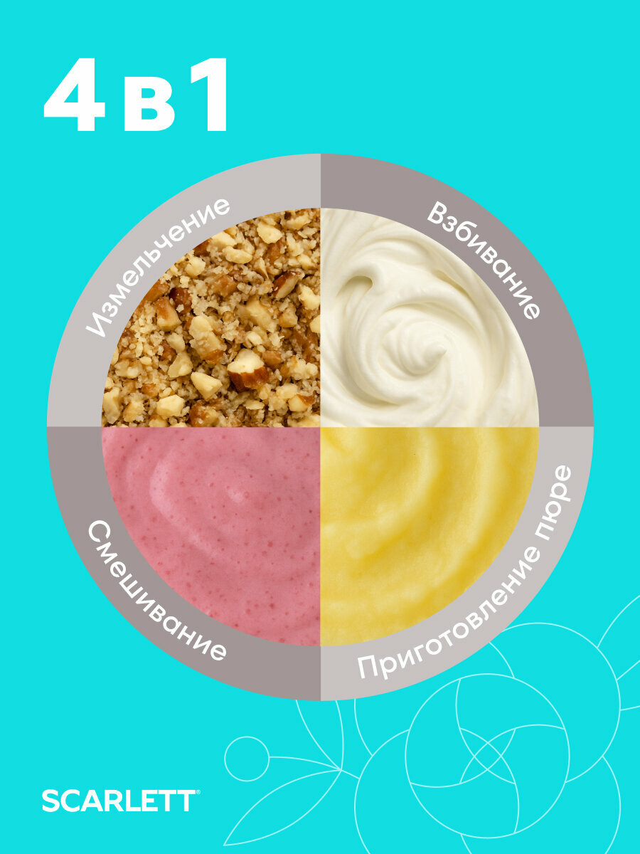 Погружной блендер с насадкой для пюре SC-HB42M33 SCARLETT 700 Вт, — фото 1