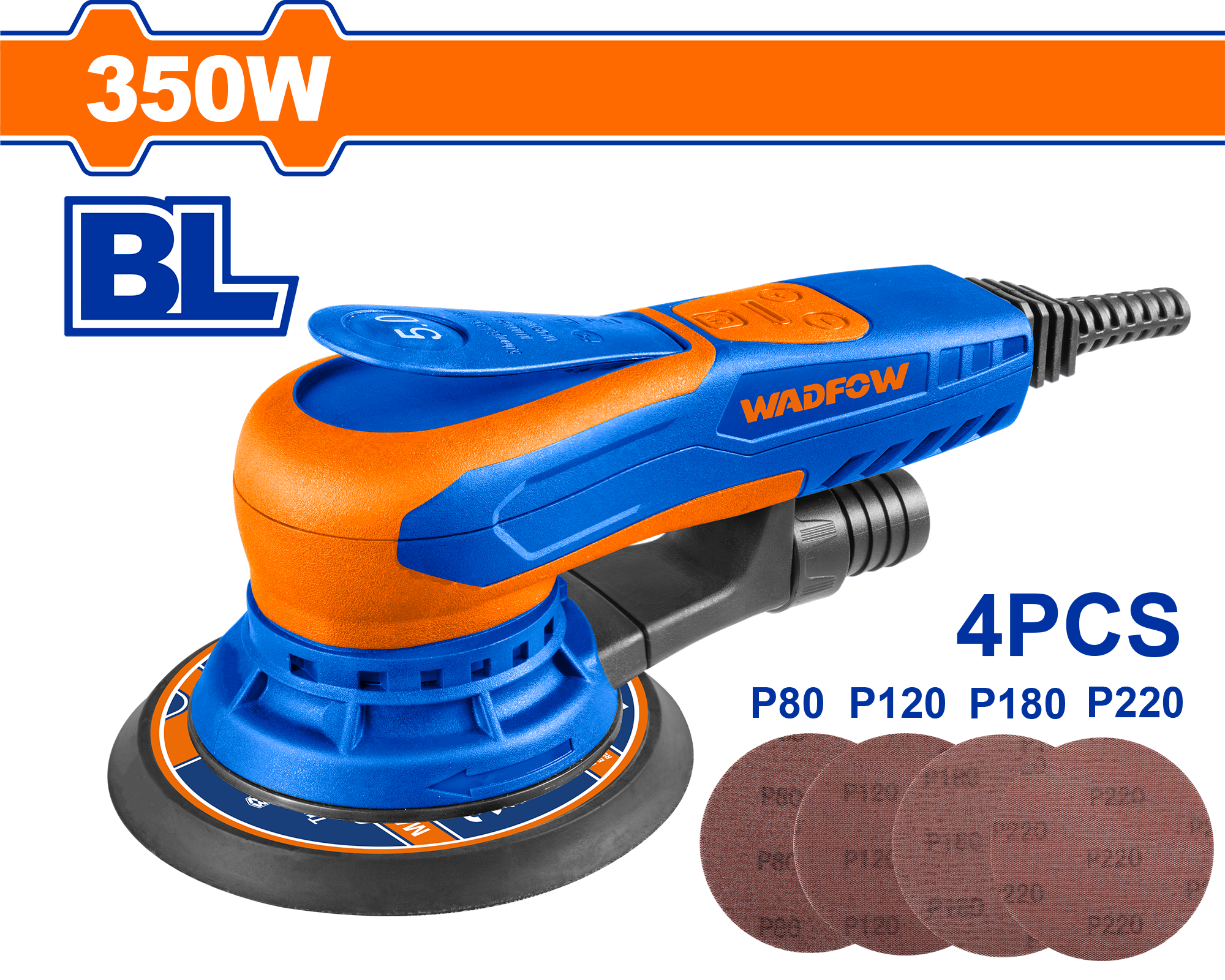 Машина шлифовальная орбитальная WFA55350 350Вт 4000-10000об/мин "WADFOW"
