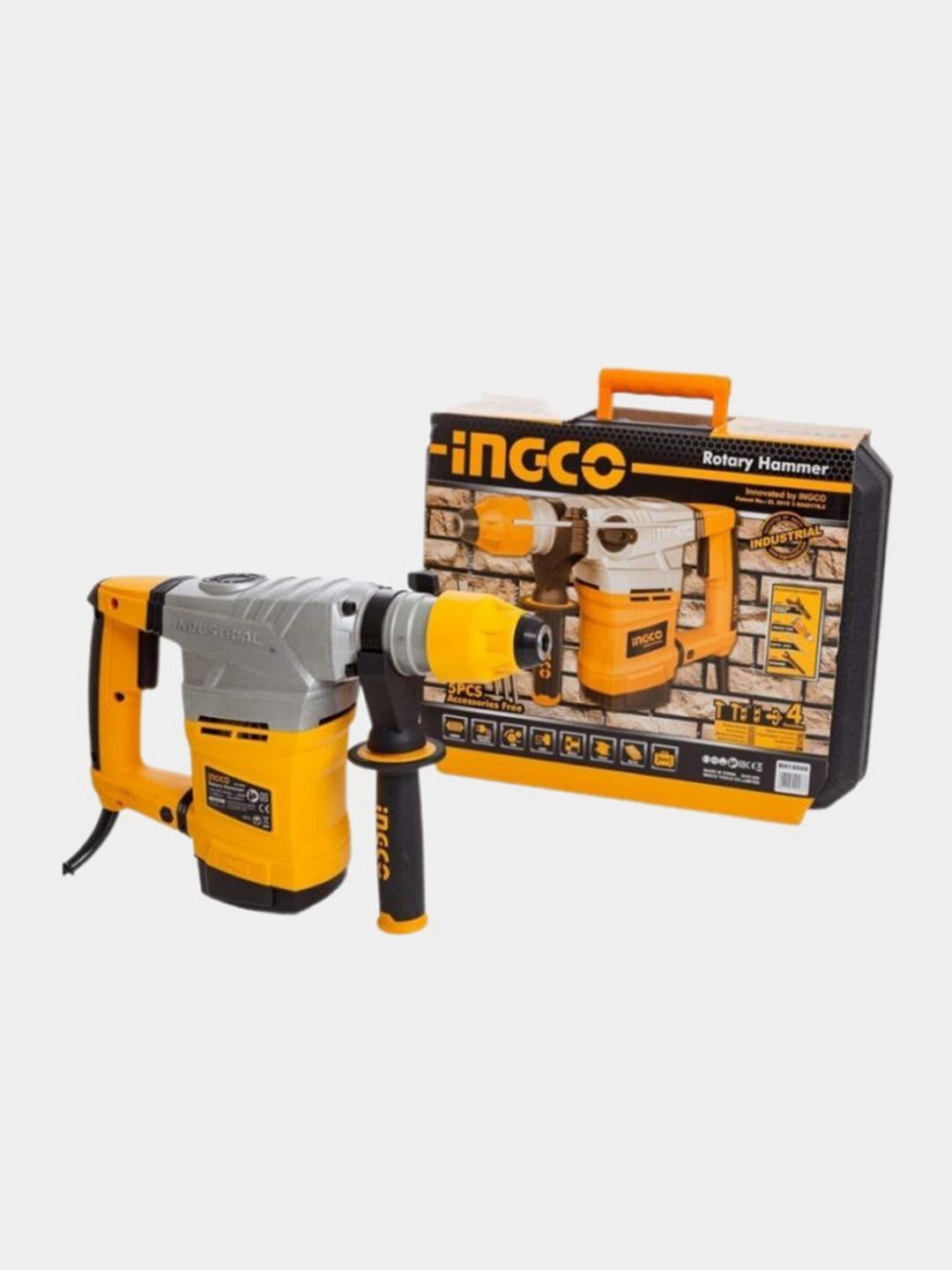Перфоратор роторный молоток INGCO RH18008, кейс, мощность 950 Вт — фото 1