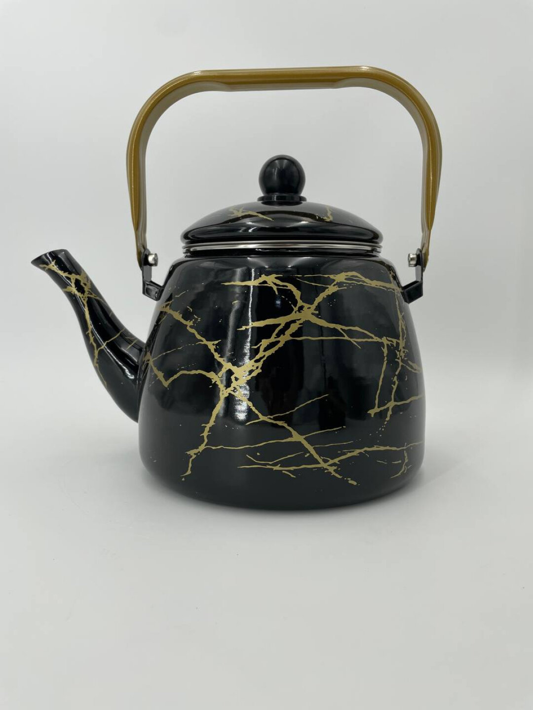 Набор эмалированных чайников, в подарочной упаковке, черного цвета — фото 1