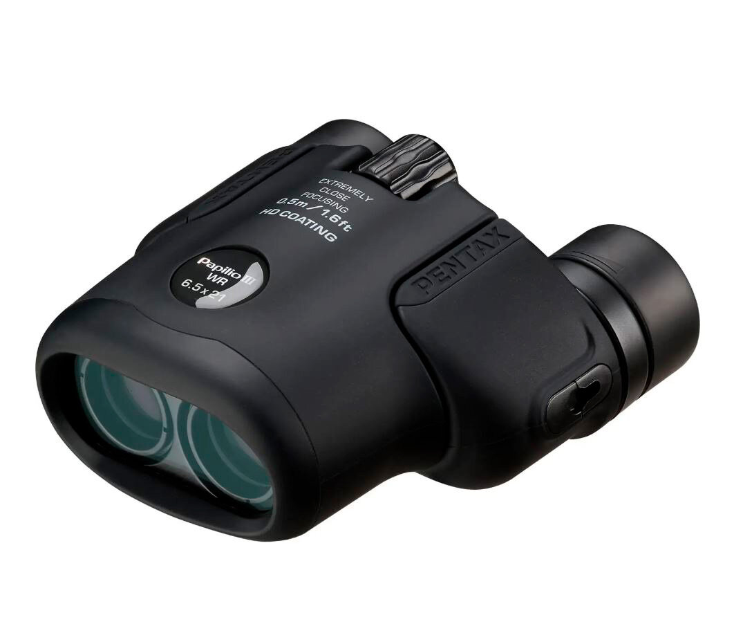 Бинокль Pentax Papilio III 6.5x21 WR черный, с влагозащитой, HD-покрытие, прорезиненное покрытие