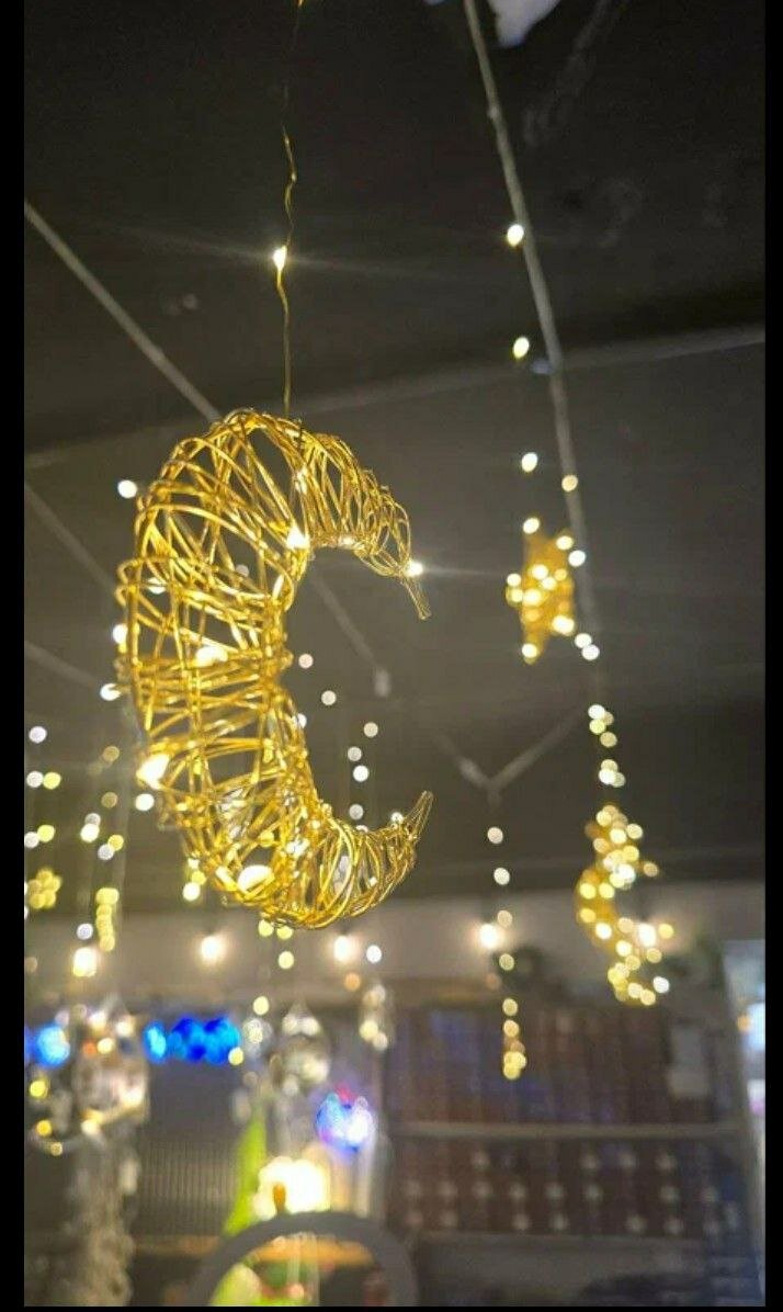 Светодиодная гирлянда «Луна и Звезды», декоративная LED гирлянда, тёплый свет, 3 м