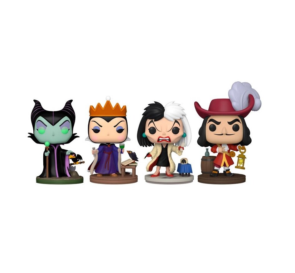 Набор фигурок Funko POP! Disney: Villains - Maleficent, Evil Queen, Cruella de Vil, Captain Hook 77129 Злодеи, 4 шт.