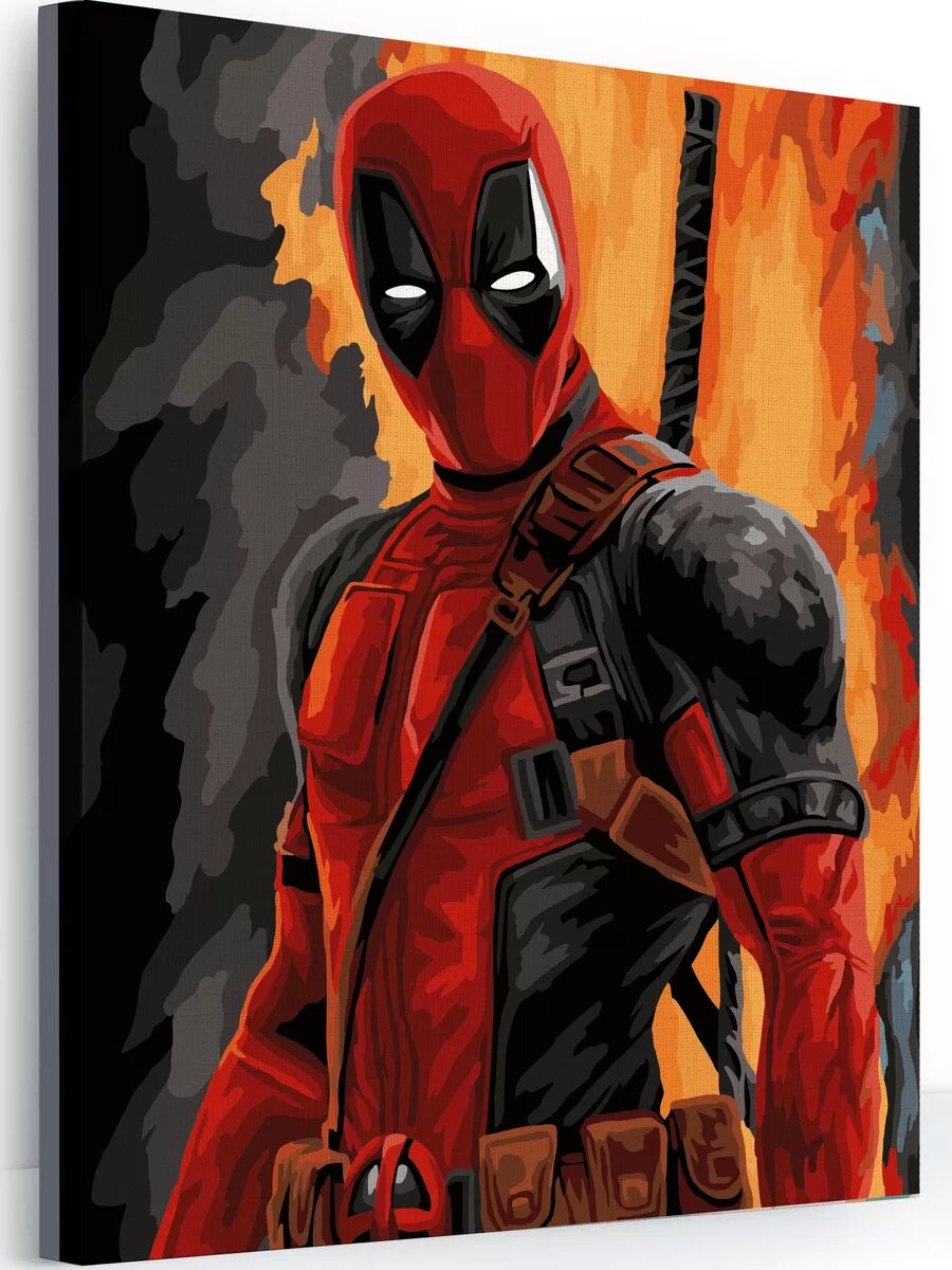 Картина по номерам на холсте с подрамником 40х50 см Дэдпул
