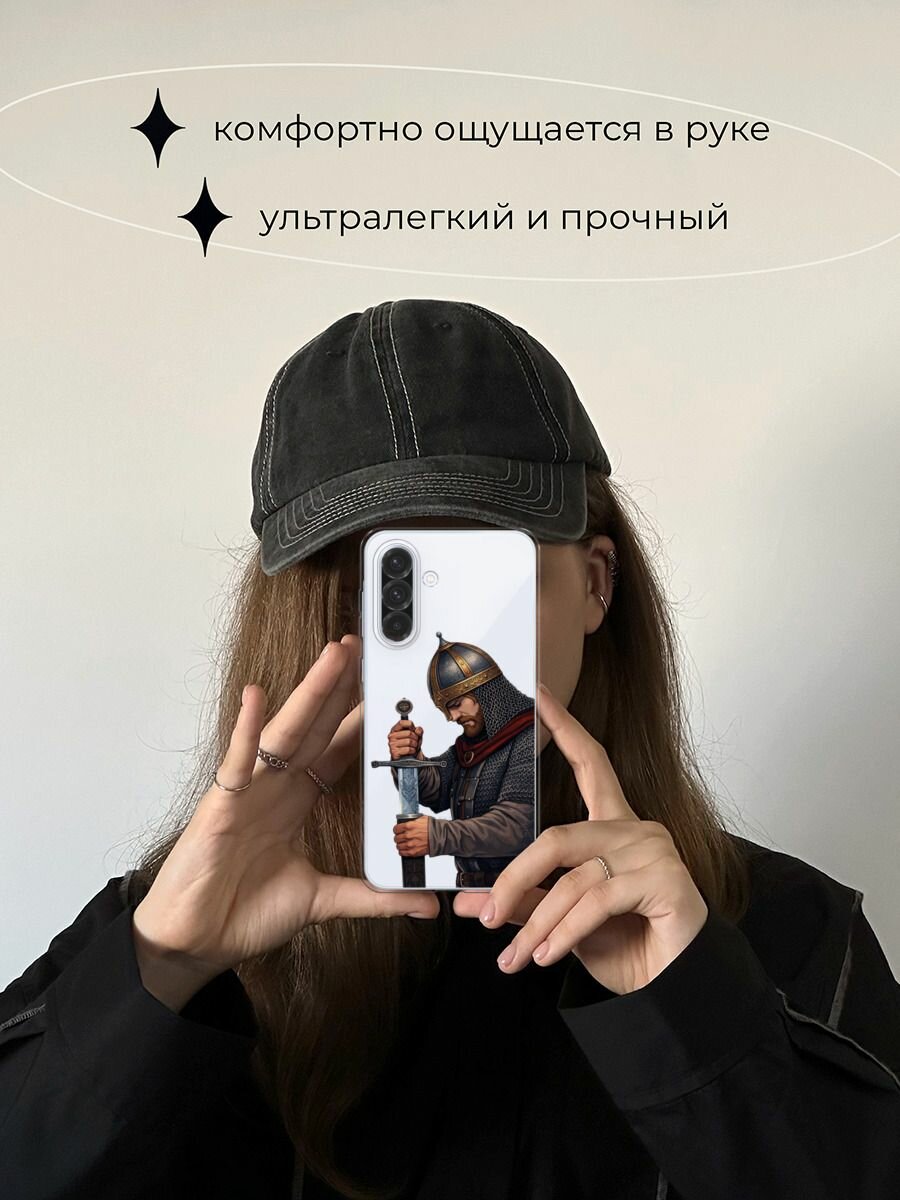 Чехол на Samsung Galaxy A36 5G / Самсунг A36 5G с принтом Витязь с мечом, прозрачный — фото 1