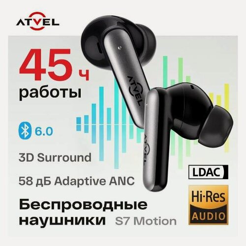 Изображение товара Наушники беспроводные Atvel TWS S7 Motion черные