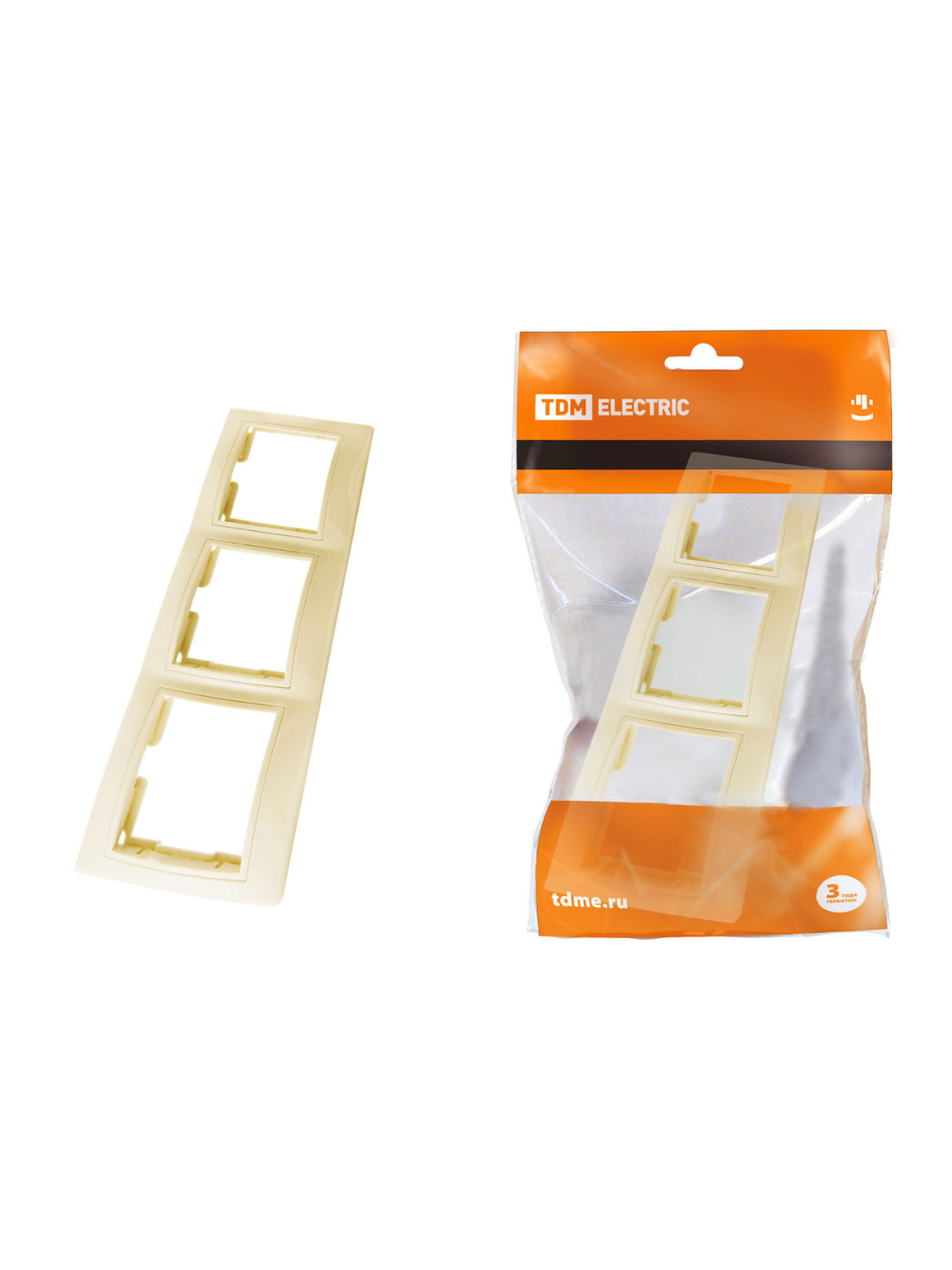 Рамка 3-х постовая горизонтальная сл. кость "Таймыр" TDM SQ1814-0128