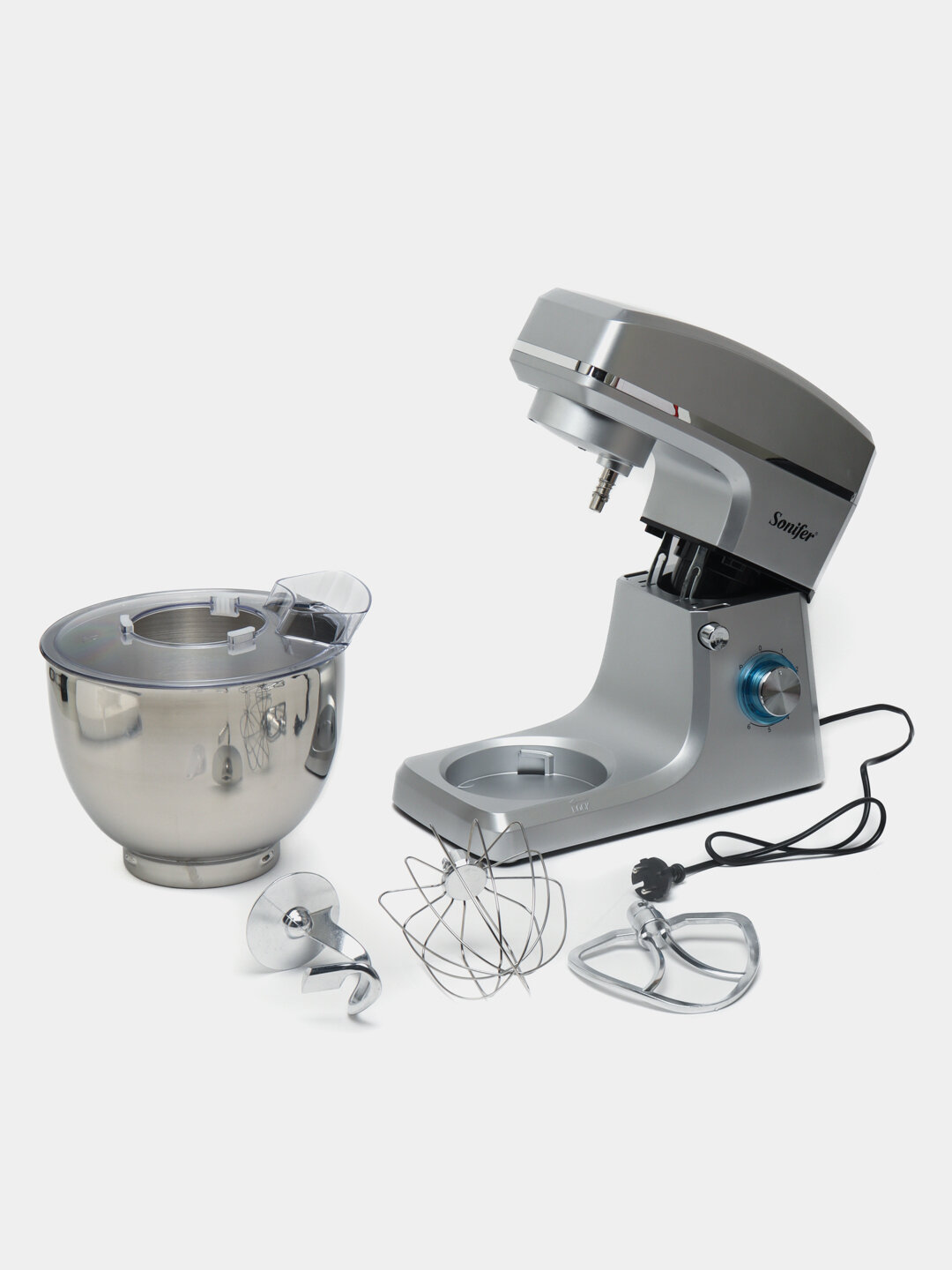 Планетарный стационарный миксер Sonifer SF-8066 с чашей 8 л и мощным мотором 1500 Вт