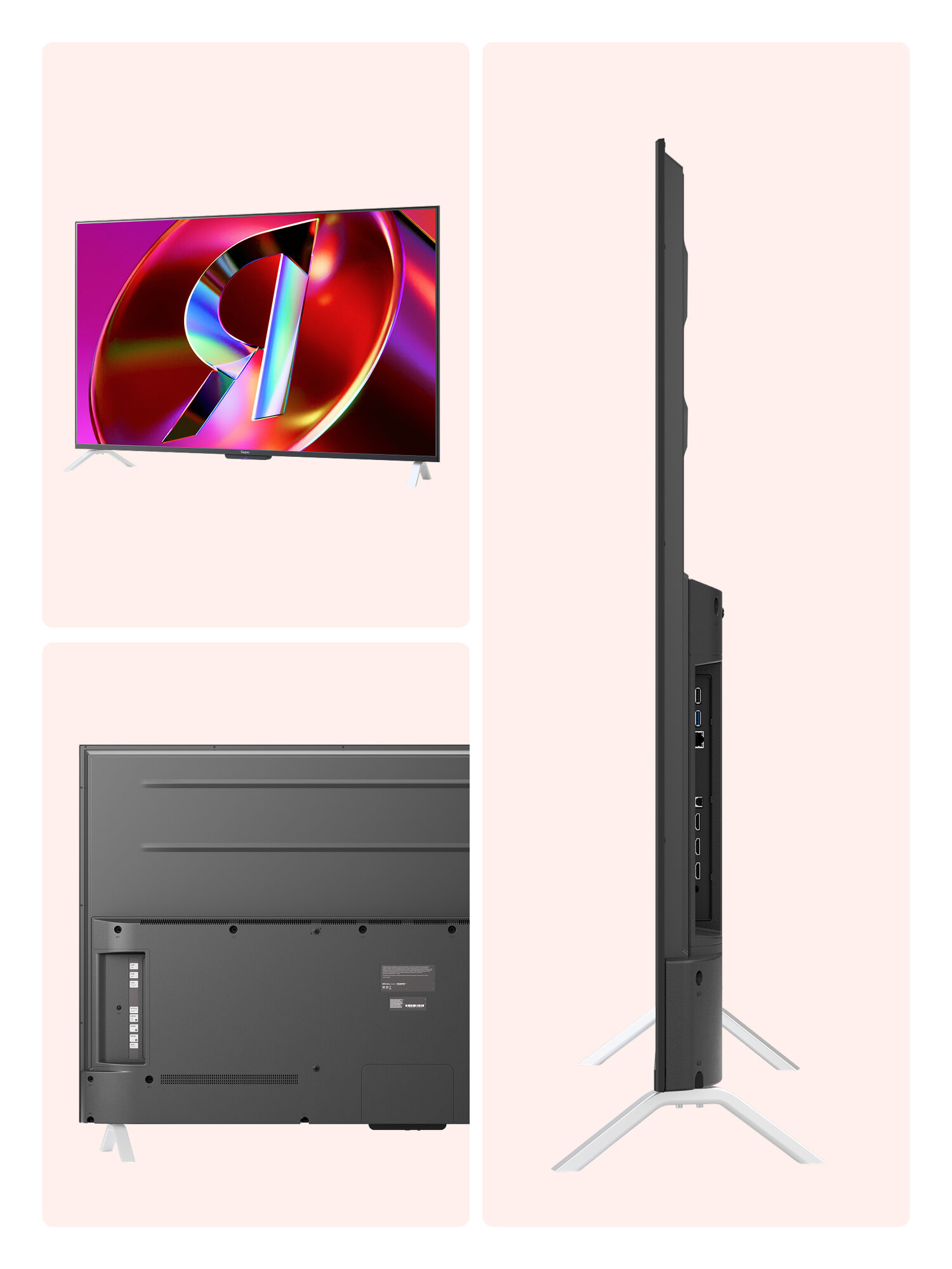 Телевизор VA Yandex ТВ Станция Бейсик с Алисой, 65", 4K UHD (3840x2160), 60Гц, Черный (YNDX-00096) — фото 1