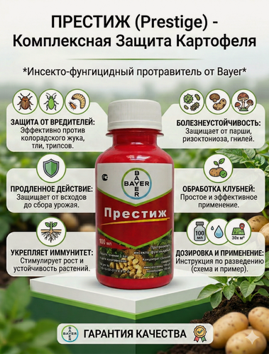 Изображение товара Средство для картофеля Bayer "Престиж", от болезней и вредителей, 100мл