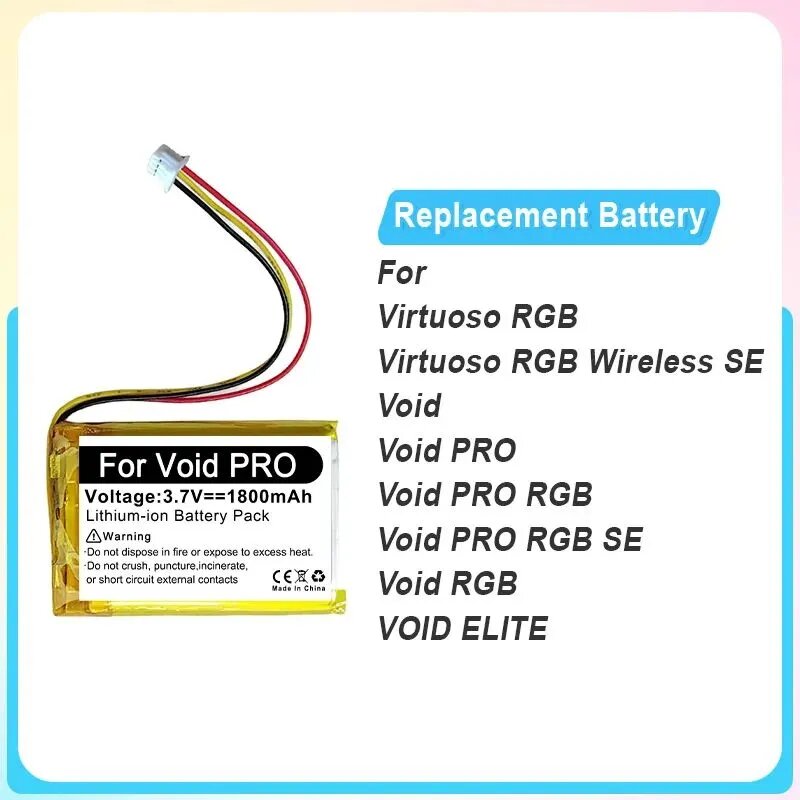 Сменная батарея для Corsair Void PRO RGB ELITE SE Virtuoso RGB Беспроводная гарнитура SE