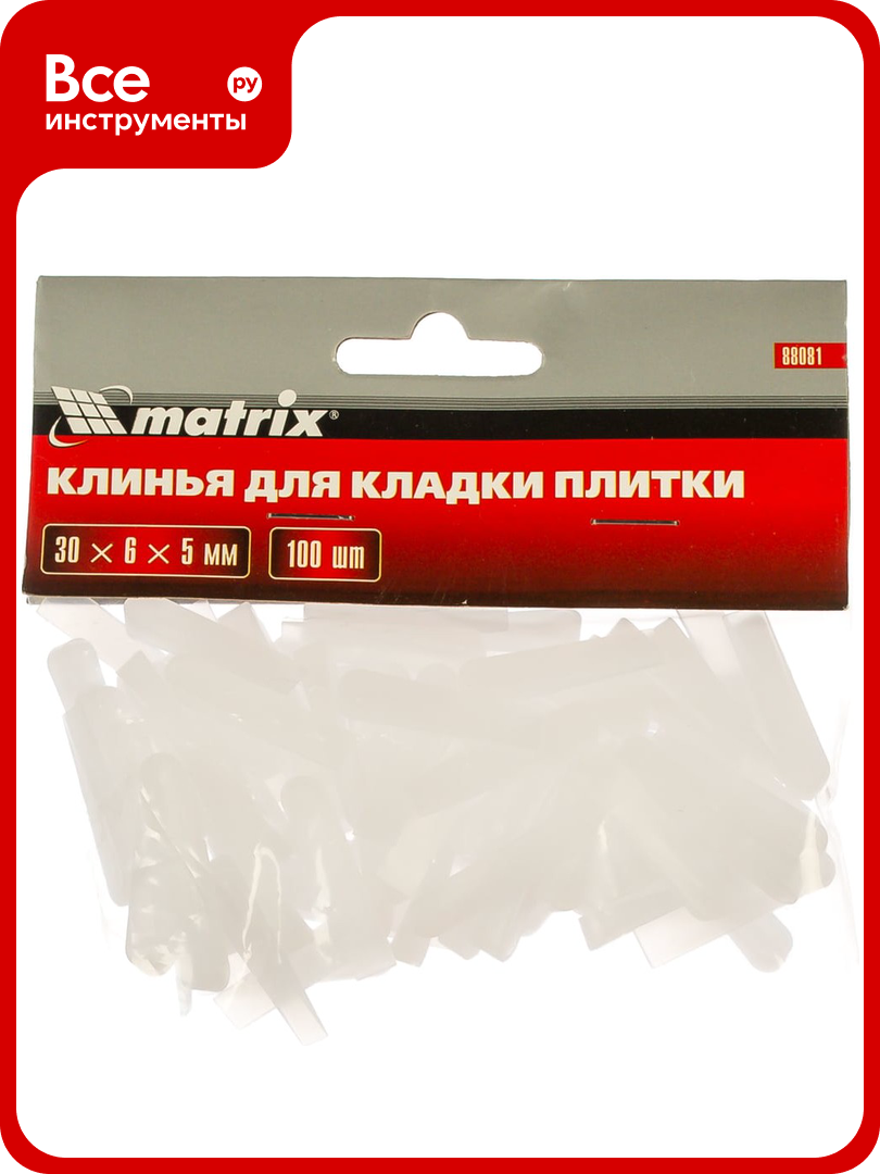 Клинья (100 шт; 30х6х5 мм) для кладки плитки MATRIX 88081