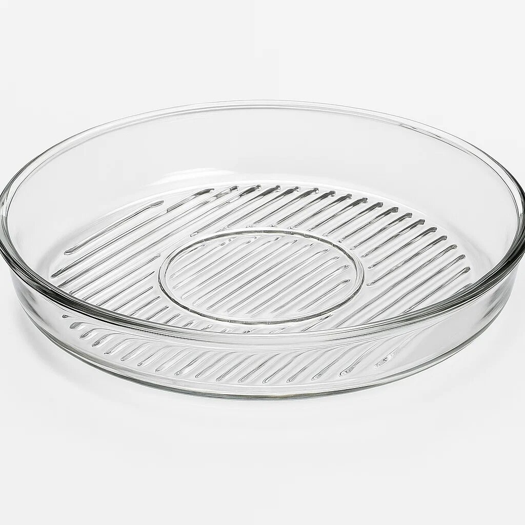 Круглая форма для запекания Pasabahce Borcam Grill 5954400 из термостойкого боросиликатного стекла, 2950 мл