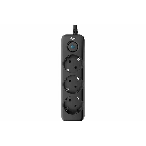 фото Agni плоский сетевой фильтр с 3 розетками, кабель 2 м, черный tp-fd3e-2m-black