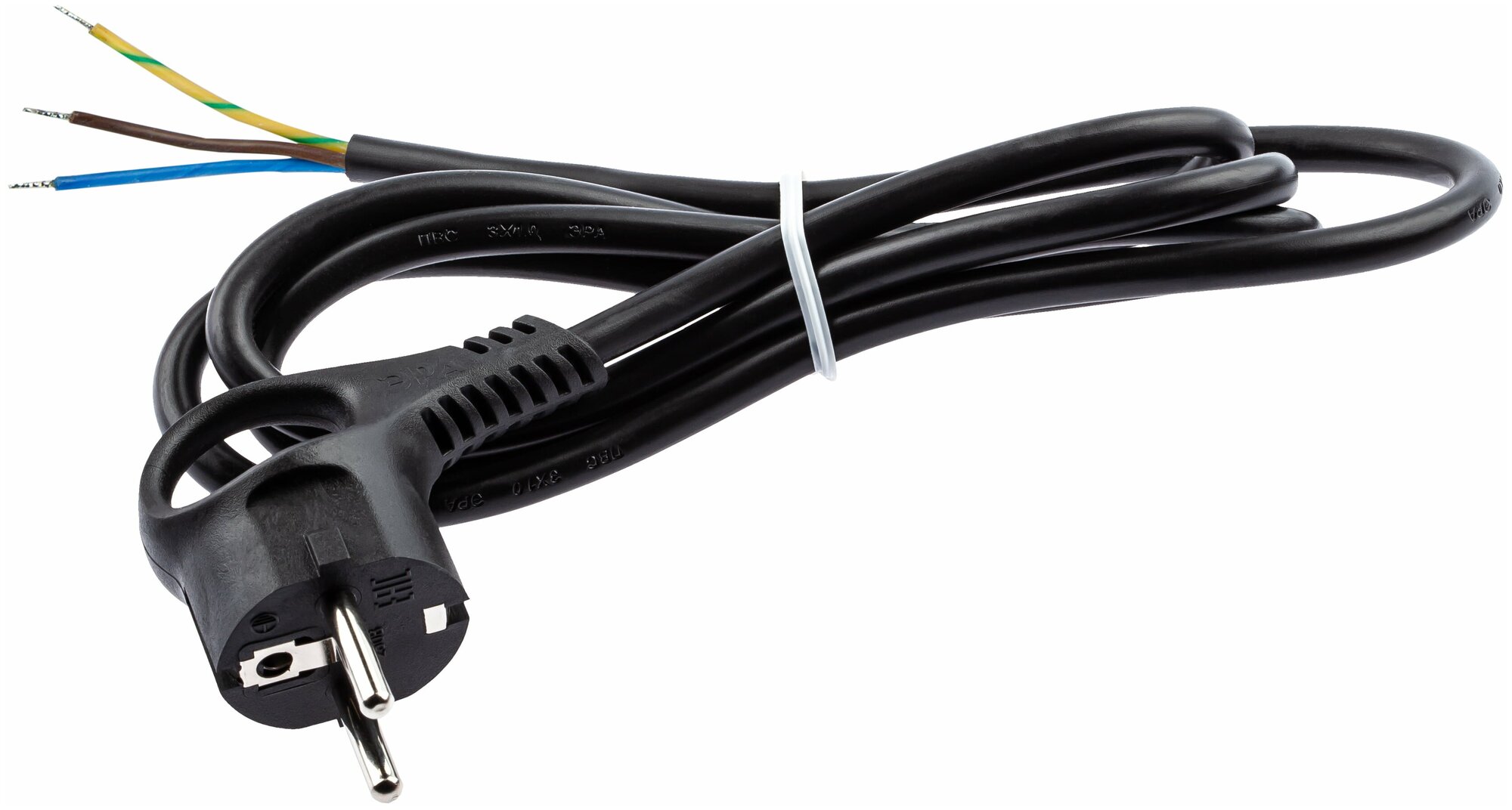 Шнур сетевой с вилкой ЭРА U-3x1-15m-B с заземлением 15м ПВС 3x1мм2 черный 1шт