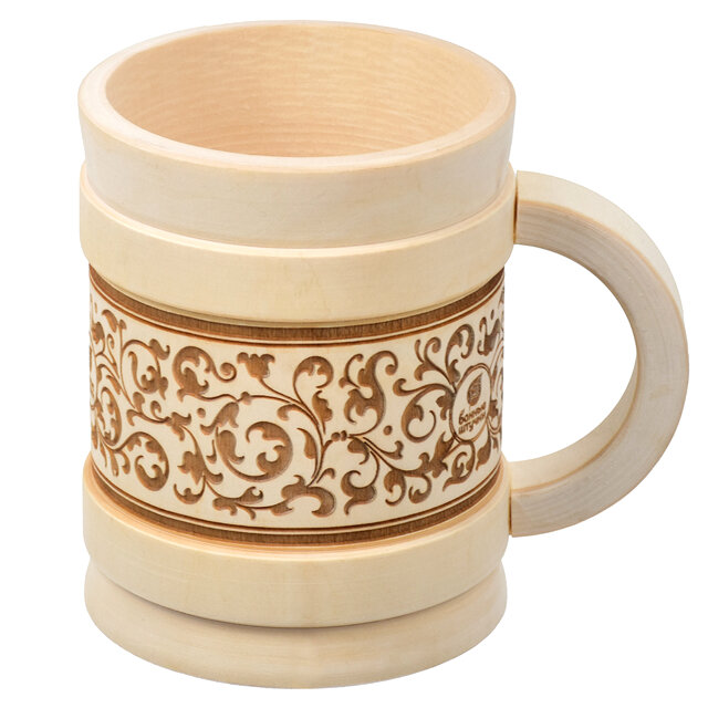 Кружка 05л точеная с выжигом липа