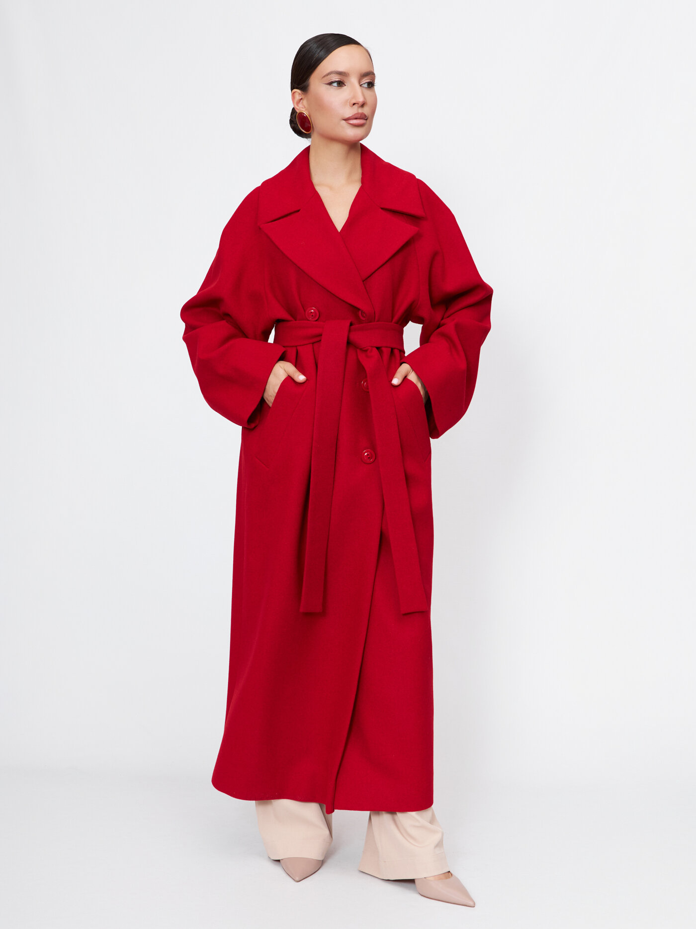 Пальто Модный Дом Виктории Тишиной Осень, размер M, красный