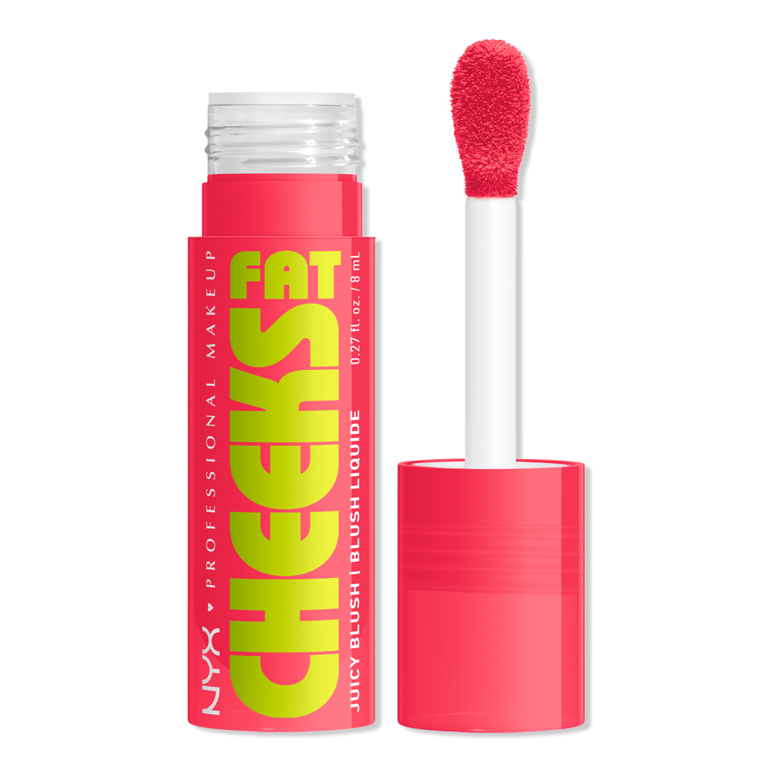 NYX Professional Makeup Fat Cheeks Dewy Liquid Blush – жидкие румяна с влажным сияющим эффектом для ярких и увлажнённых щёк - Bouncin' Berry