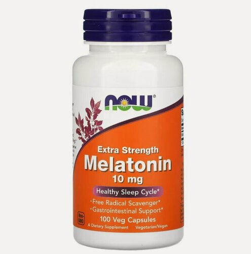 Изображение товара Мелатонин Now Melatonin 10 мг. 100 веган капсул для качественного сна
