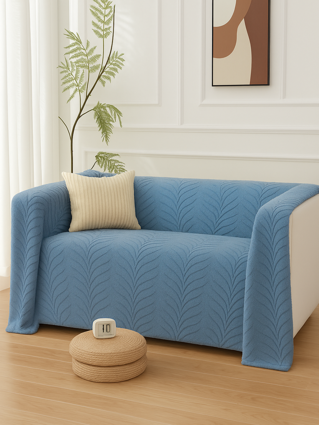 Плед покрывало на кровать и на диван, 200х220 теплый, пушистый, для дома — фото 1