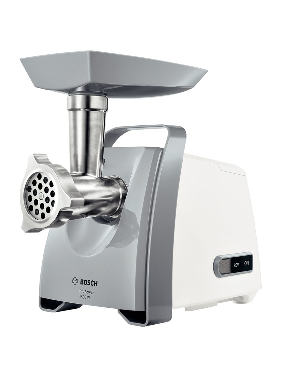 Мясорубки BOSCH MFW66020 мощность 1800 Вт, Защита от перегрузки, перфорированных дисков 3, Диск фарша, кеббе, колбас.