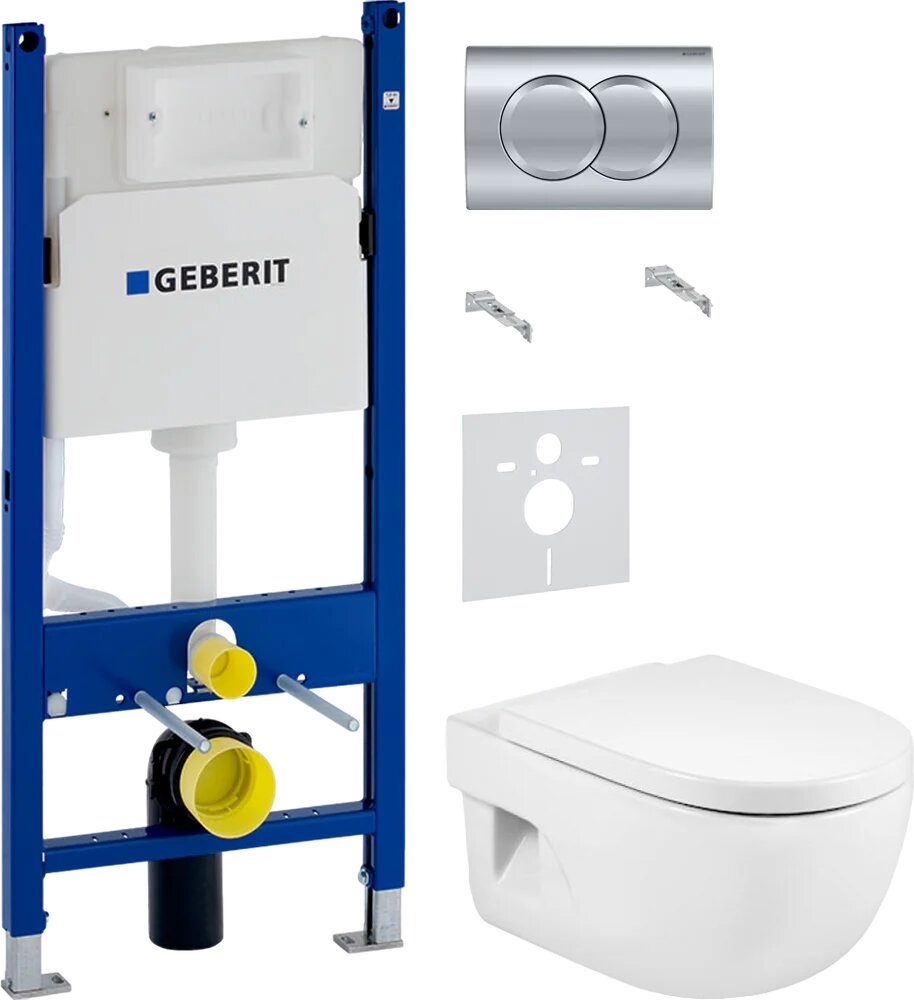 Комплект 4 в 1 Унитаз подвесной Roca Meridian 346247000 / Крышка 8012A200B / Комплект Geberit Duofix Delta 458.149.21.1 Звукоизоляция 156.050.00.1