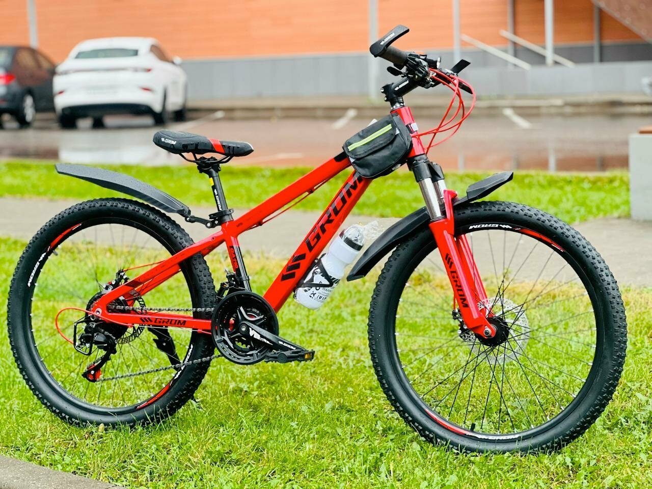 Горный велосипед для подростка GROM городской 24 дюймов / скоростной спортивный велик для подростков черный/красный