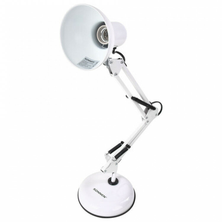 Настольная лампа-светильник SONNEN TL-005, подставка, 40 Вт, Е27, белый, высота 50 см, 237647