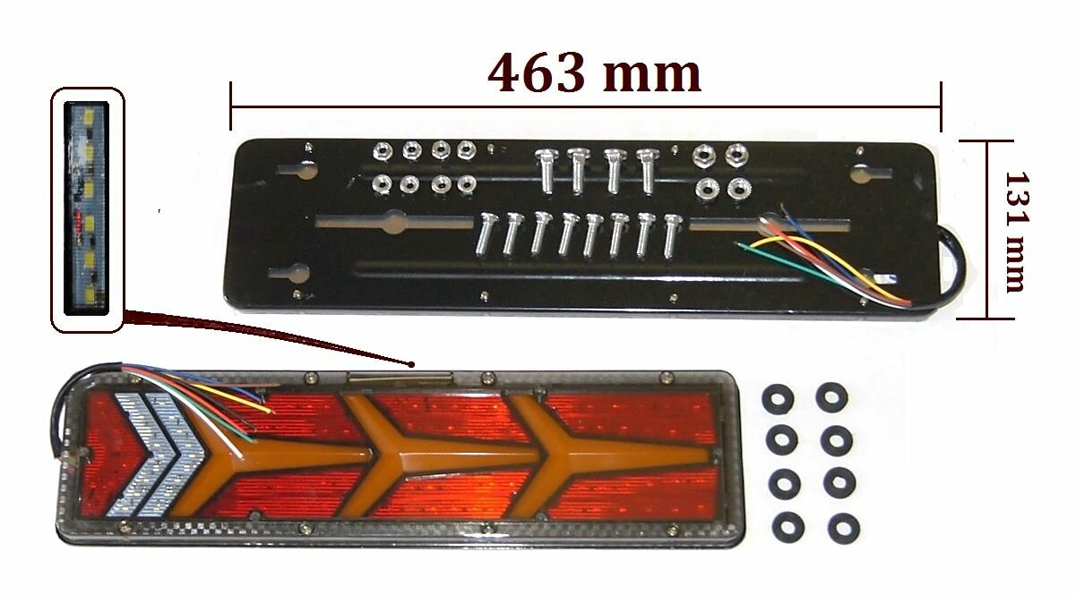 Задние грузовые фары к-кт 2 шт 12/24w 46cm универсальные auto-gur w0004